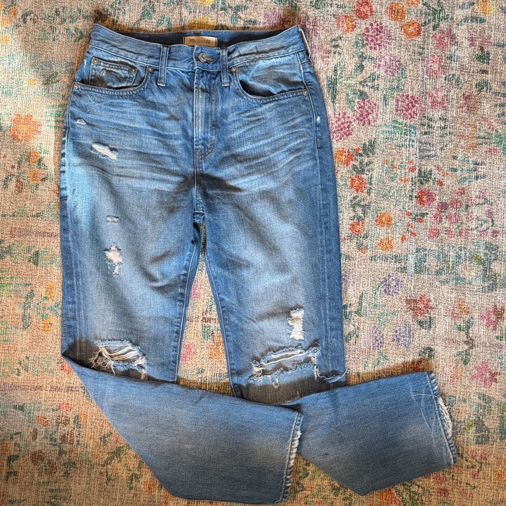 Madewell Light Blue Perfect Vintage Distressed Skinny Jeans Size 28